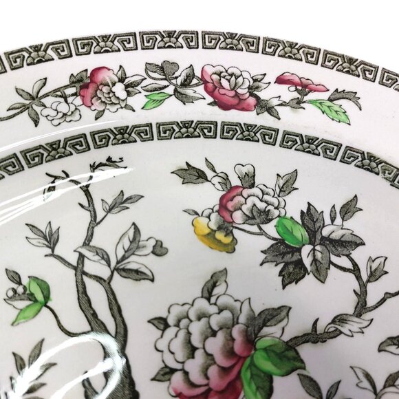 Johnson Brothers Indian Tree Green Key Platter Creamer Sugar Bowl Set Vintage Fl - Picture 8 of 16